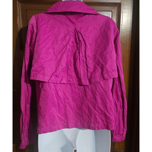 Talbots Hot Pink Metallic Sheen Utility Jacket - Picture 9 of 11